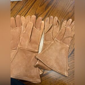 Men and women's brown leather gloves